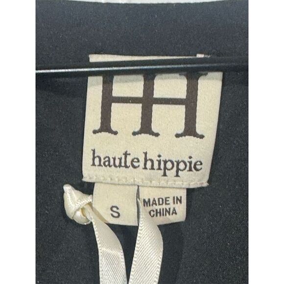 Haute Hippie Women’s Small Plaid Silk Dress Burgundy Black Asymmetrical Hem NWT - Picture 8 of 12